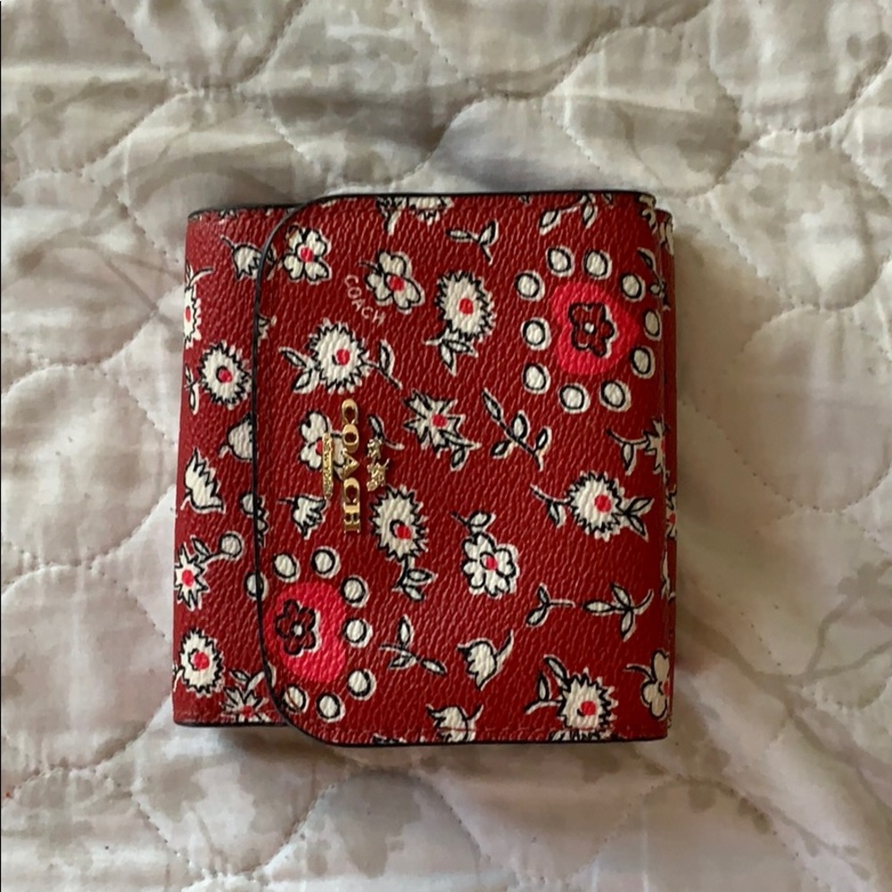 Red Flower coach wallet